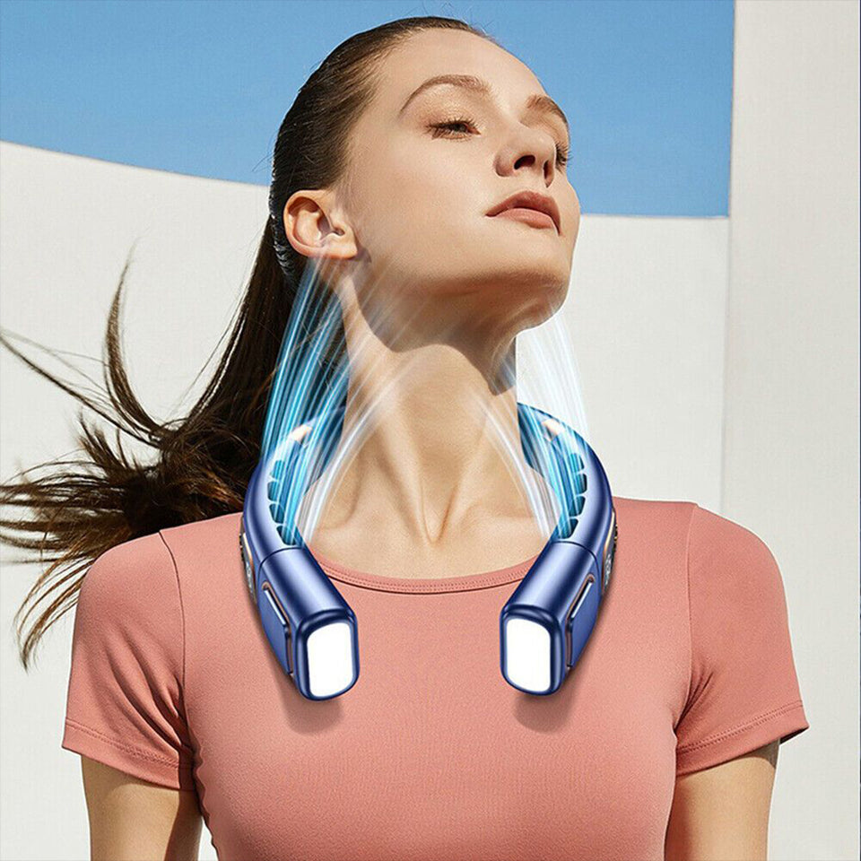 ❄️ VENTILADOR DE CUELLO 360° — Frescura Inteligente Todo el Día
