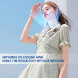 ❄️ VENTILADOR DE CUELLO 360° — Frescura Inteligente Todo el Día