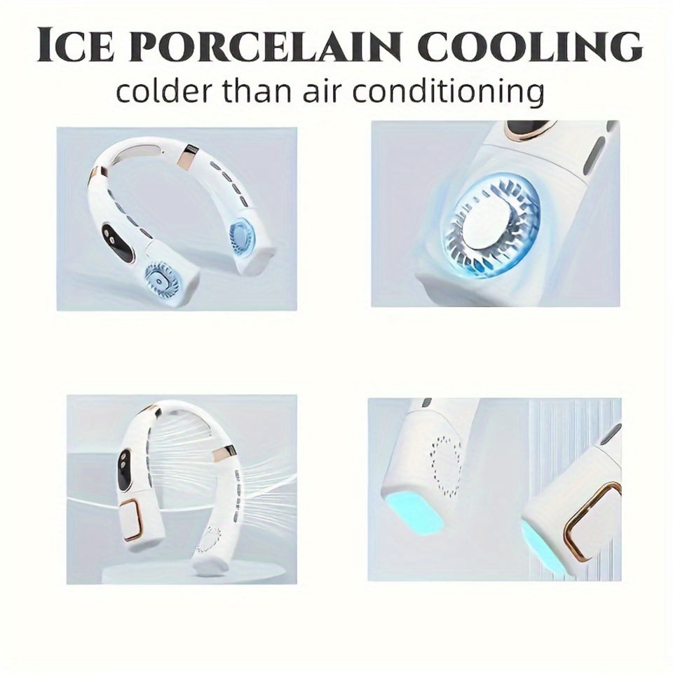 ❄️ VENTILADOR DE CUELLO 360° — Frescura Inteligente Todo el Día
