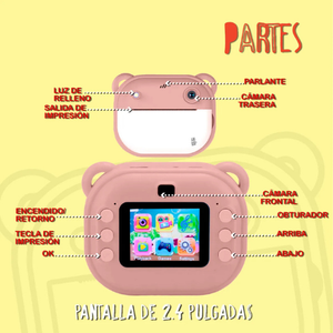CÁMARA INSTANTÁNEA INFANTIL 5 EN 1 – Captura, Juega y Crea Sin Límites