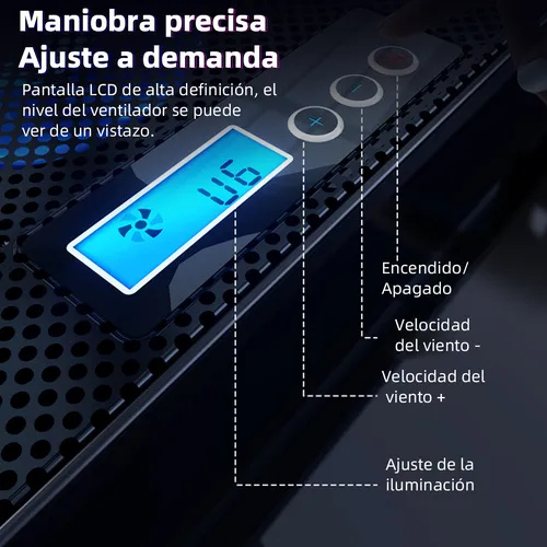 COOLER PARA LAPTOP CON 6 VENTILADORES RGB