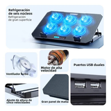 COOLER PARA LAPTOP CON 6 VENTILADORES RGB